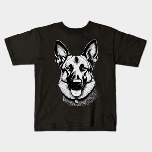 Portrait of a German Shepherd Kids T-Shirt